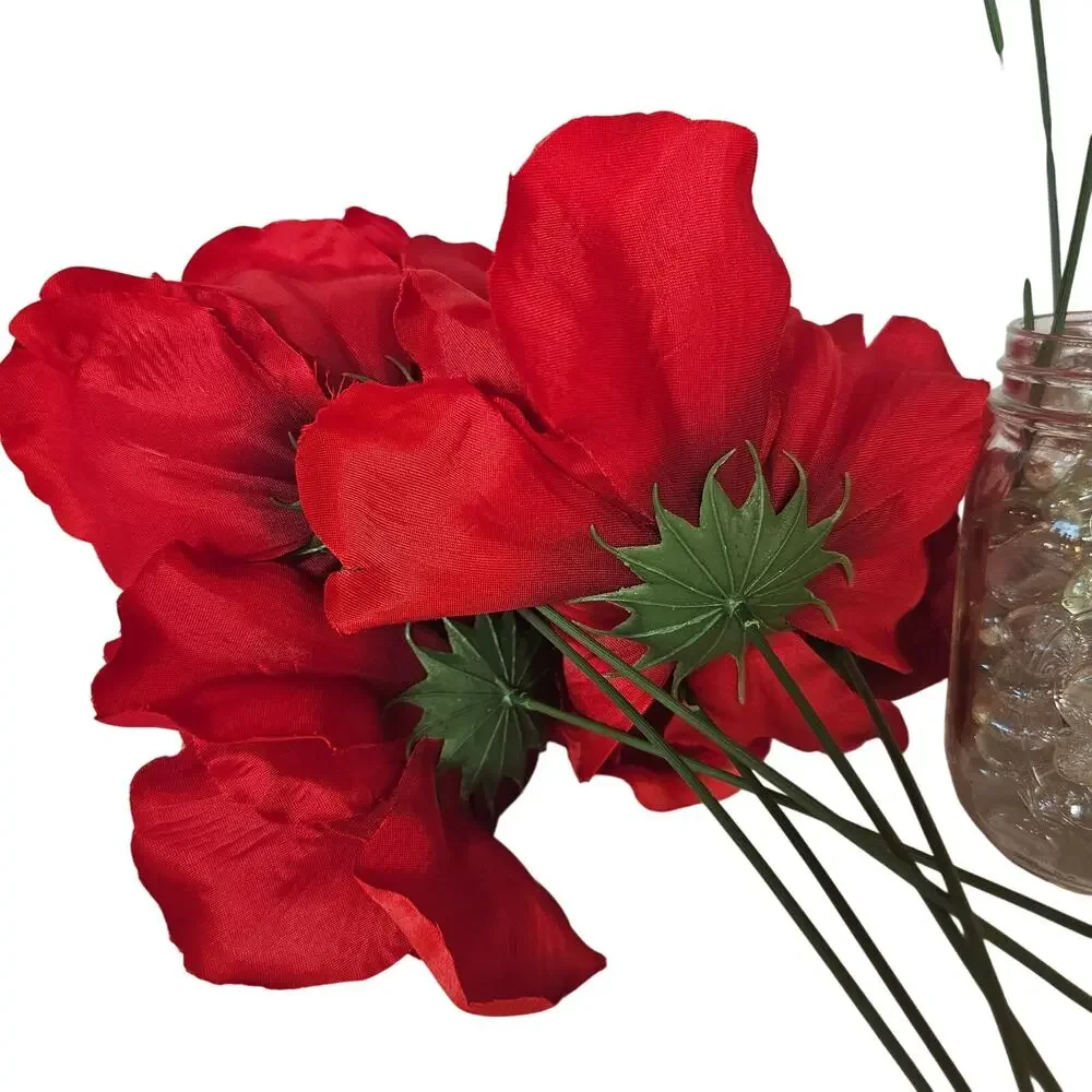 Artificial Red Peony Flower 20 Stems 6 Inch Large Faux Silk Wedding Floral Decor